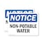 Signmission Non-Potable Water, 14 in W x Rectangle, Plastic OS-2PACK-NS-P-1014-L-15100 - alternate 1